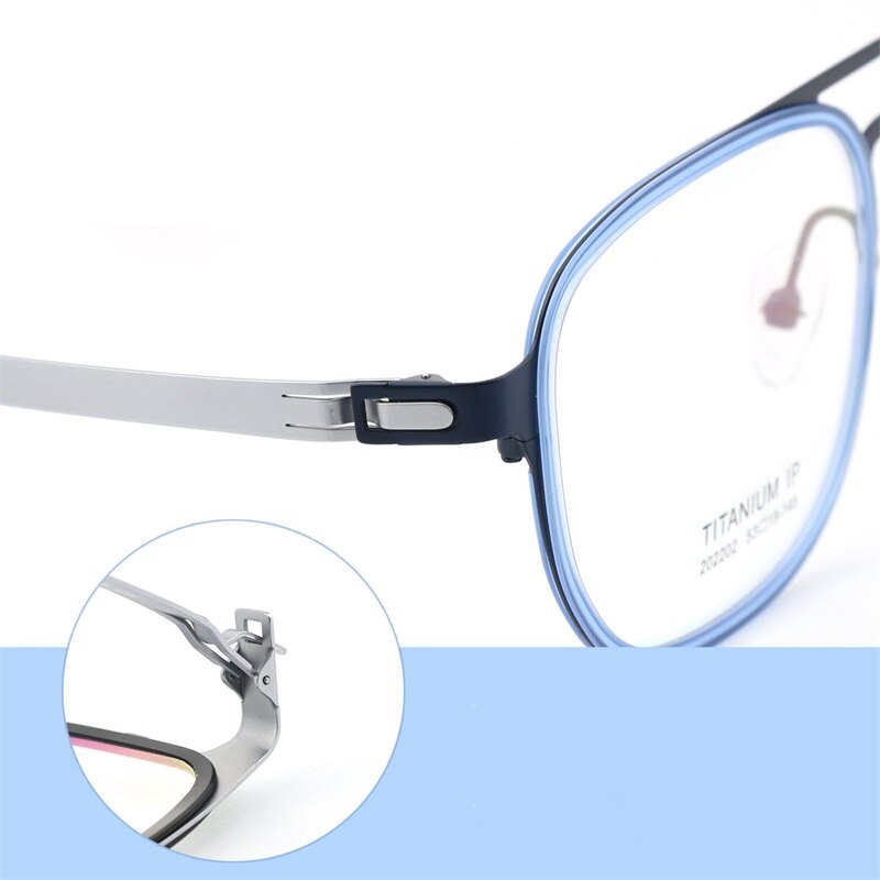 Hdcrafter Unisex Full Rim Square Double Bridge Titanium Eyeglasses 2202 Full Rim Hdcrafter Eyeglasses