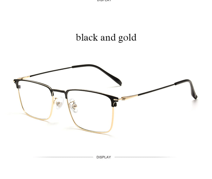 Hotochki Men's Full/Semi Rim SquareTitanium Frame Eyeglasses 0608-0606 Semi Rim Hotochki