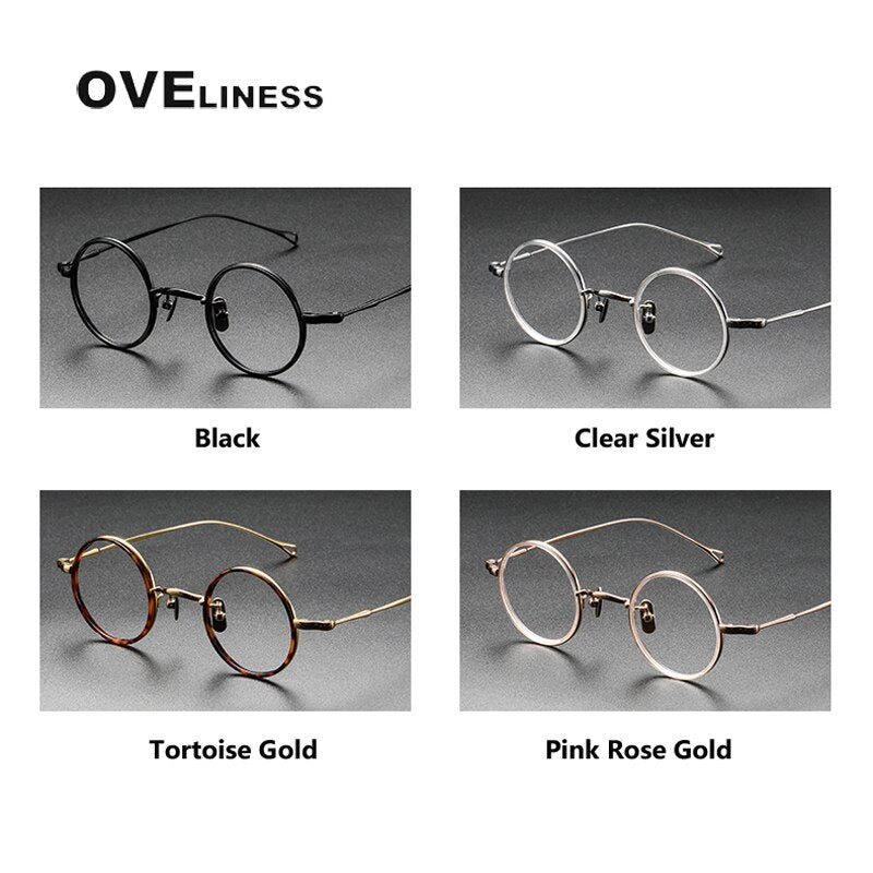 Oveliness Unisex Full Rim Round Titanium Eyeglasses V8 Full Rim Oveliness