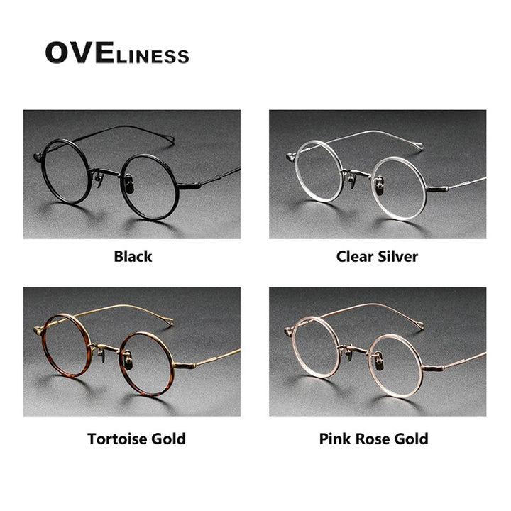 Oveliness Unisex Full Rim Round Titanium Eyeglasses V8 Full Rim Oveliness