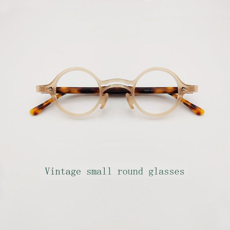 Yujo Unisex Full Rim Small Round Titanium Acetate Eyeglasses Or Polarized Sunglasses Full Rim Yujo