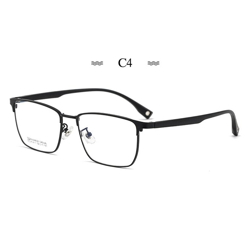 Hotochki Men's Full Rim Square Titanium Alloy Frame Eyeglasses K9111 Full Rim Hotochki C4