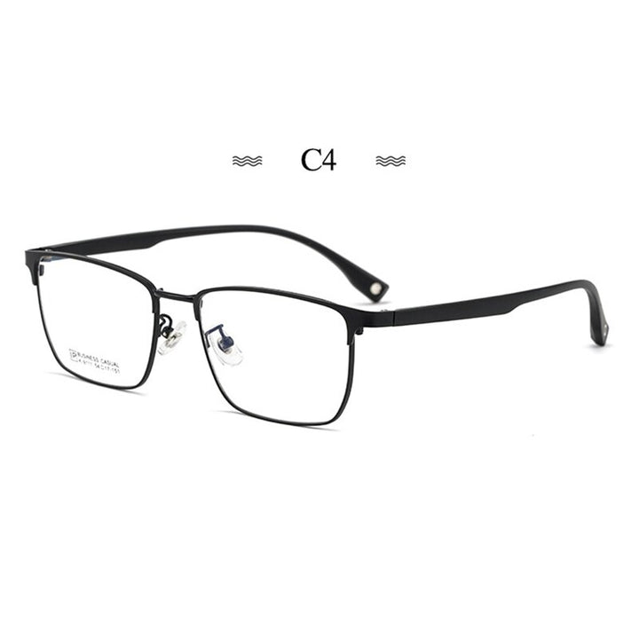 Hotochki Men's Full Rim Square Titanium Alloy Frame Eyeglasses K9111 Full Rim Hotochki C4