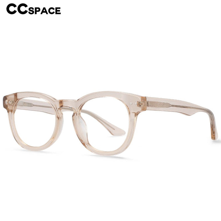 CCspace Women's Full Rim Round Acetate Eyeglasses 55215 Full Rim CCspace