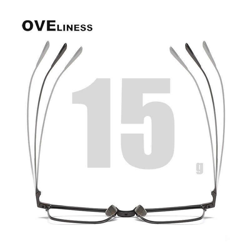 Oveliness Men's Full Rim Square Titanium Eyeglasses Flatiron25 Full Rim Oveliness