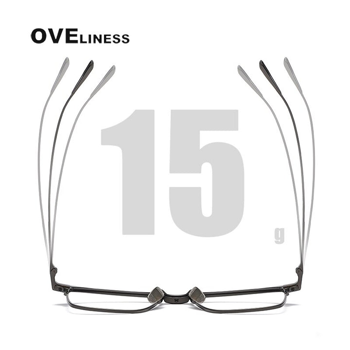 Oveliness Men's Full Rim Square Titanium Eyeglasses Flatiron25 Full Rim Oveliness