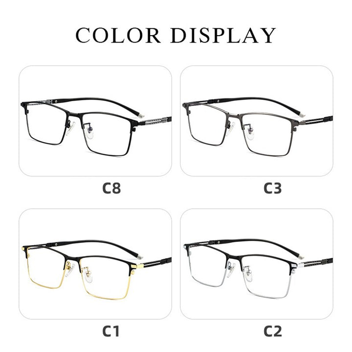 Hotochki Men's Full Rim Square Tr 90 Titanium Frame Eyeglasses T8612t Full Rim Hotochki   