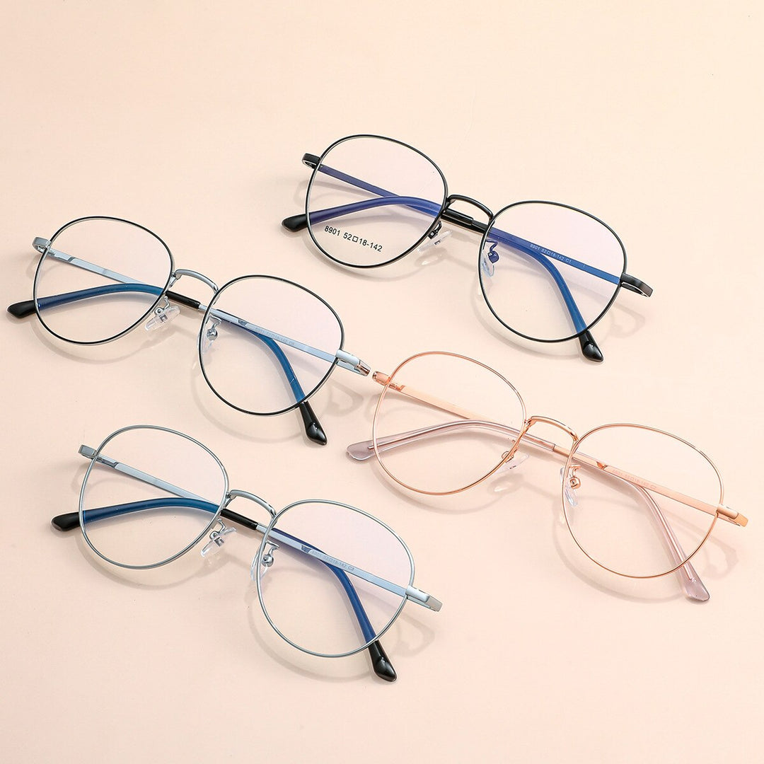 Reven Jate Unisex Full Rim Round Alloy Eyeglasses 8901 Full Rim Reven Jate