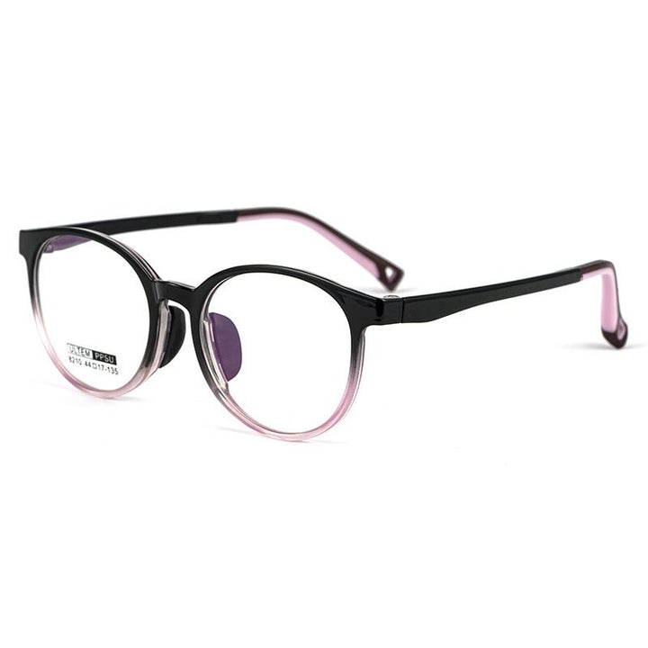 Yimaruili Children's Unisex Full Rim Round Ultem Eyeglasses 8210S Full Rim Yimaruili Eyeglasses Black Gradient White