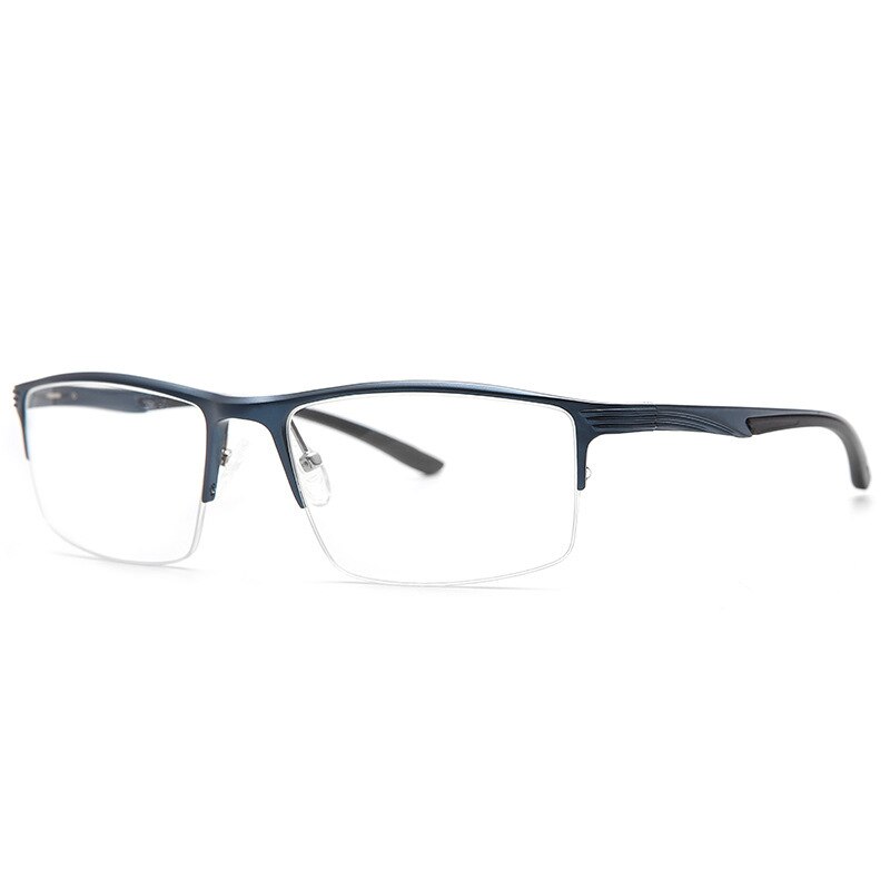 Hdcrafter Men's Semi Rim Wide Square Titanium Eyeglasses 663 Semi Rim Hdcrafter Eyeglasses