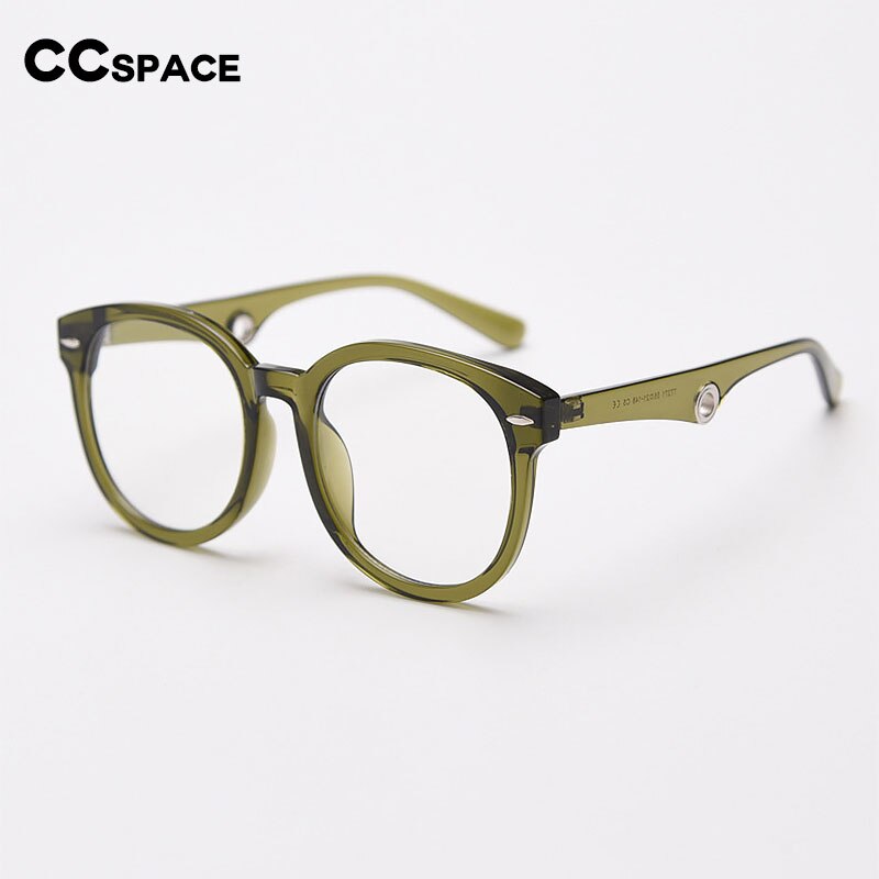 CCspace Unisex Full Rim Big Round Square Tr 90 Titanium Eyeglasses 55685 Full Rim CCspace