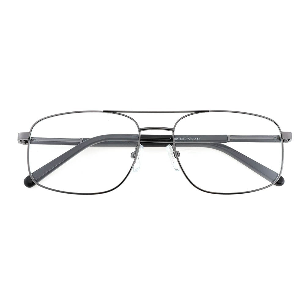 Laoyehui Men's Eyeglasses Square Alloy Reading Glasses 1801 Reading Glasses Laoyehui 0 Grey