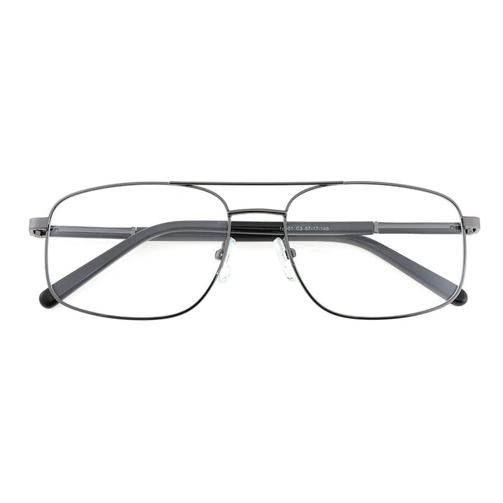 Laoyehui Men's Eyeglasses Square Alloy Reading Glasses 1801 Reading Glasses Laoyehui 0 Grey