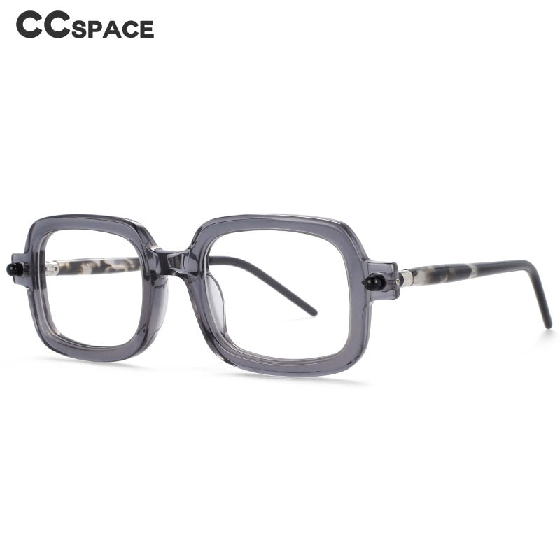 CCspace Unisex Full Rim Square Acetate Frame Eyeglasses 54163 Full Rim CCspace