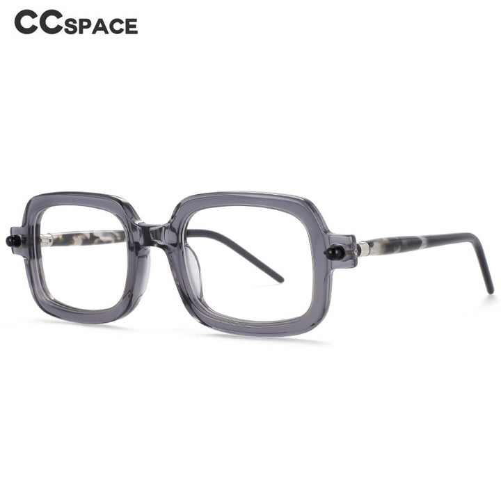 CCspace Unisex Full Rim Square Acetate Frame Eyeglasses 54163 Full Rim CCspace