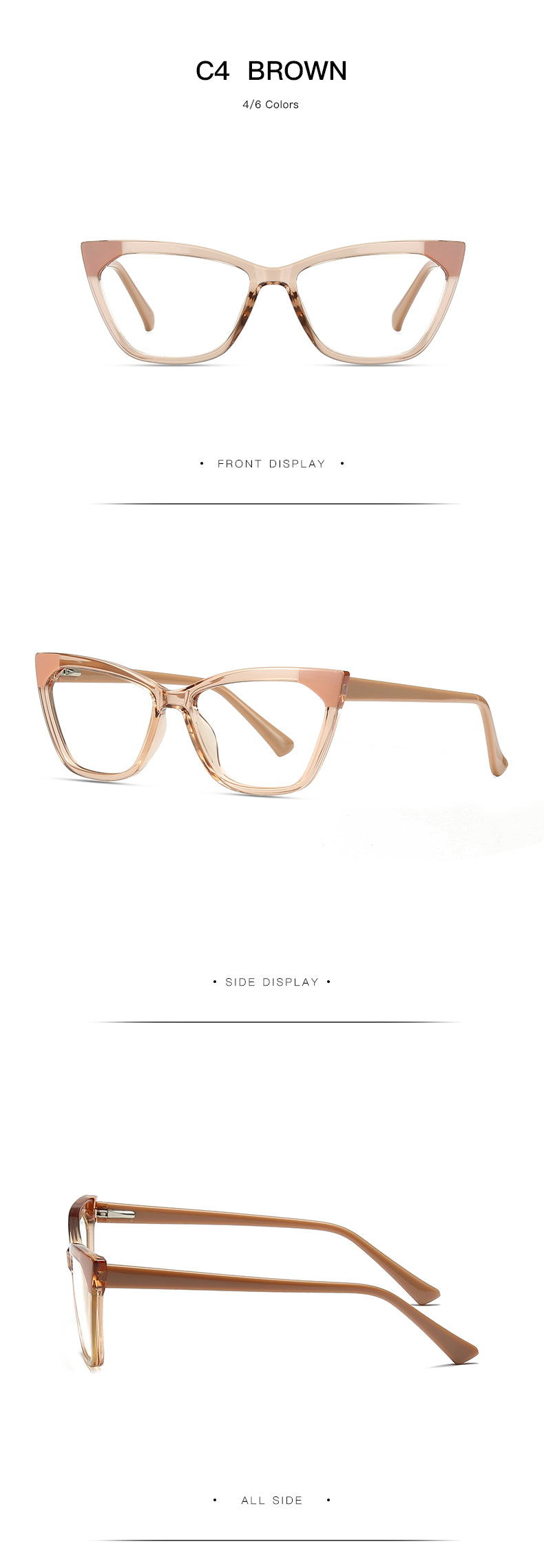 Gmei Women's Full Rim TR 90 Titanium Cat Eye Frame Eyeglasses 2040 Full Rim Gmei Optical