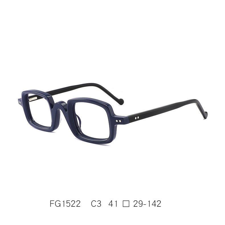 CCspace Unisex Full Rim Square Handcrafted Acetate Eyeglasses 55240 Full Rim CCspace C3Blue China