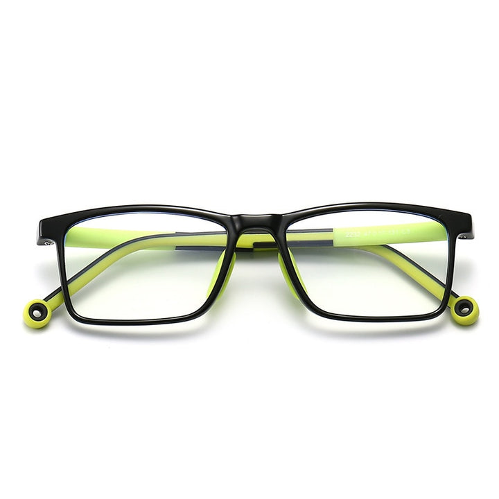 CCspace Unisex Youth Full Rim Square Silicone Eyeglasses 54673 Full Rim CCspace