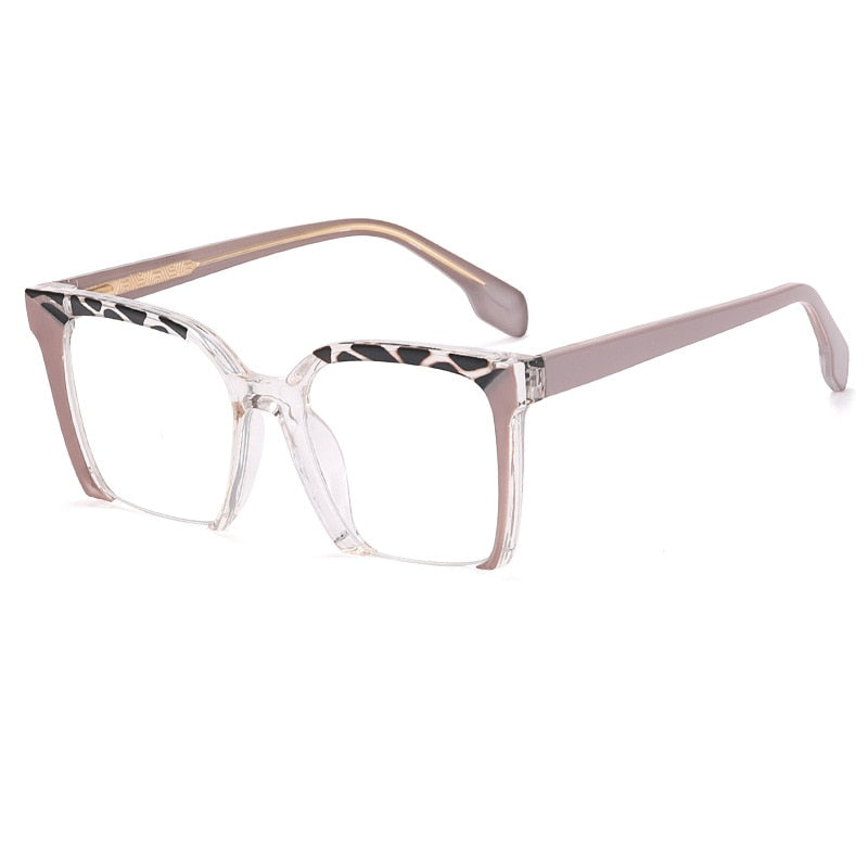 CCspace Women's Semi Rim Square Cat Eye Tr 90 Titanium Eyeglasses 55292 Semi Rim CCspace China C2Gray