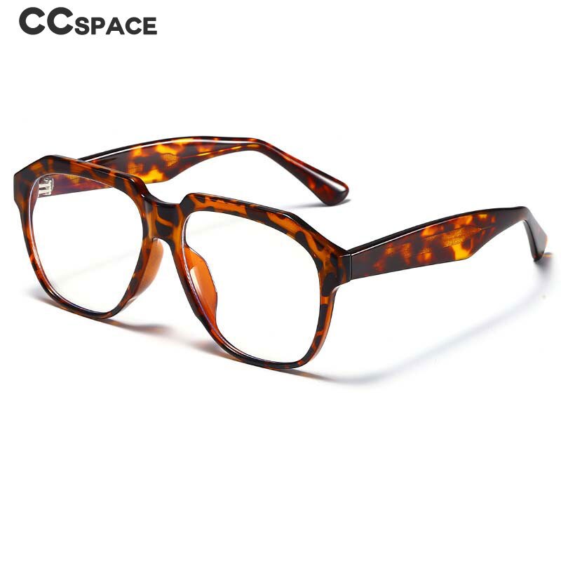 CCspace Unisex Full Rim Large Square Acetate Eyeglasses 55063 Full Rim CCspace