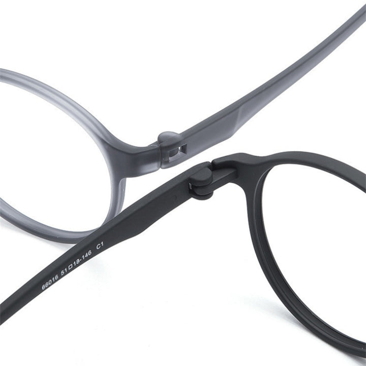 Handoer Unisex Full Rim Round Tr 90 Rubber Titanium Hyperopic Reading Glasses 66016 Reading Glasses Handoer