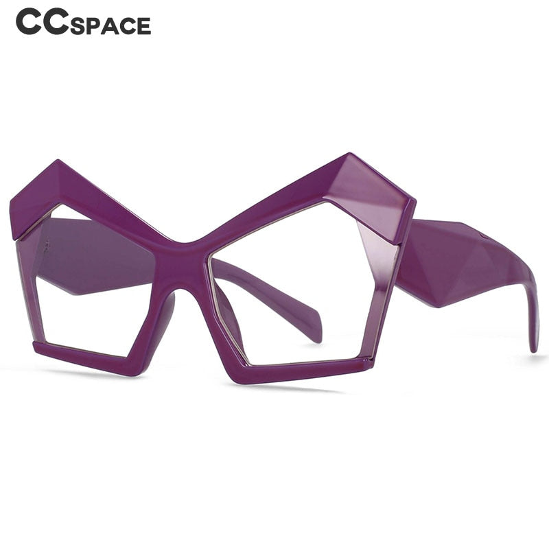 CCspace Women's Full Rim Oversized Polygonal Acetate Frame Eyeglasses 53877 Full Rim CCspace