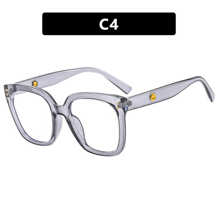 CCspace Unisex Full Rim Square Cat Eye Acetate Eyeglasses 55503 Full Rim CCspace China GreyWhite