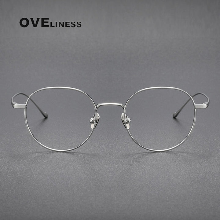 Oveliness Unisex Full Rim Round Titanium Eyeglasses Chordc Full Rim Oveliness