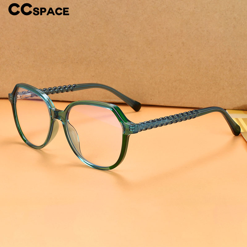 CCspace Unisex Full Rim Polygonal Tr 90 Titanium Eyeglasses 55708 Full Rim CCspace