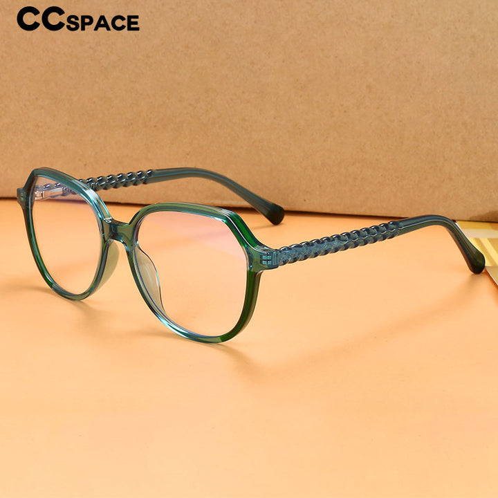 CCspace Unisex Full Rim Polygonal Tr 90 Titanium Eyeglasses 55708 Full Rim CCspace