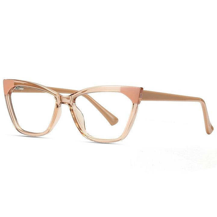 Gmei Women's Full Rim TR 90 Titanium Cat Eye Frame Eyeglasses 2040 Full Rim Gmei Optical C4