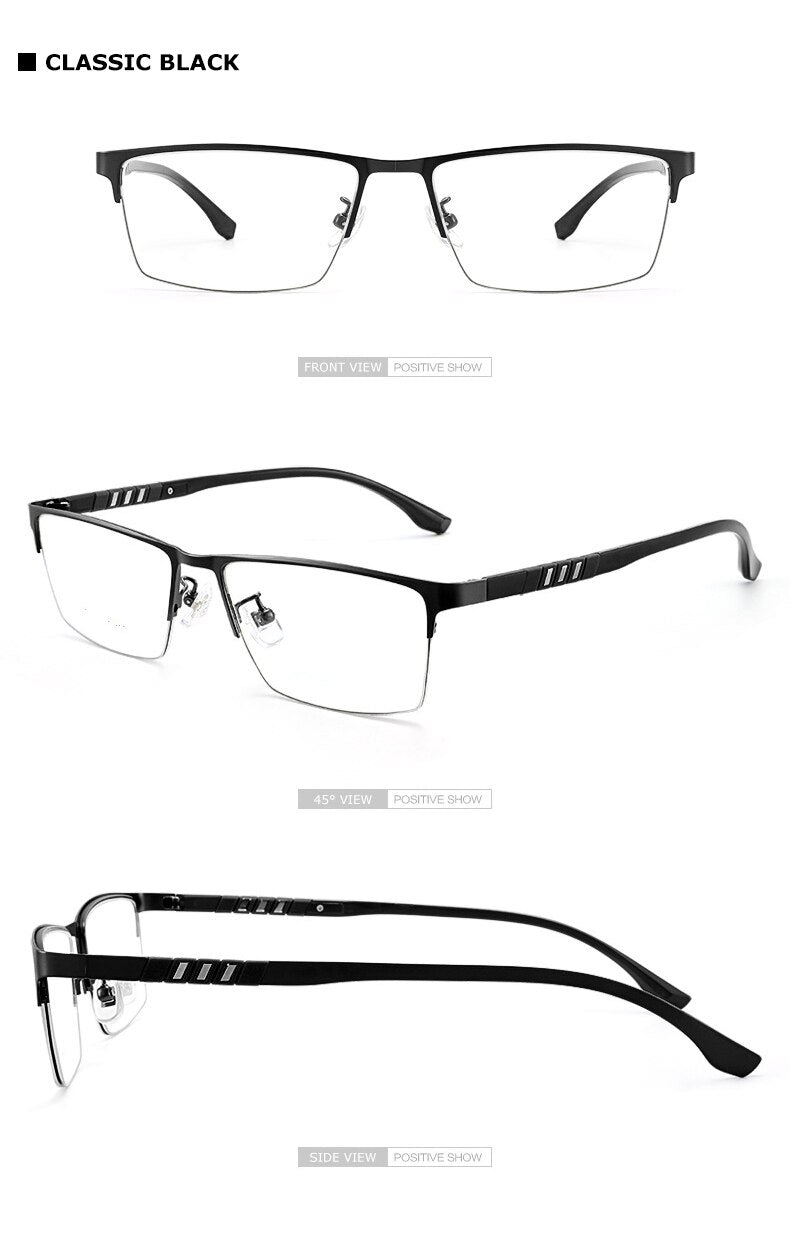 Chashma Unisex Semi Rim Stainless Steel Frame Eyeglasses Semi Rim Chashma