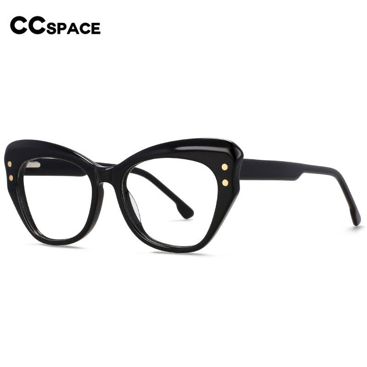CCspace Women's Full Rim Butterfly Cat Eye Acetate Eyeglasses 53174 Full Rim CCspace