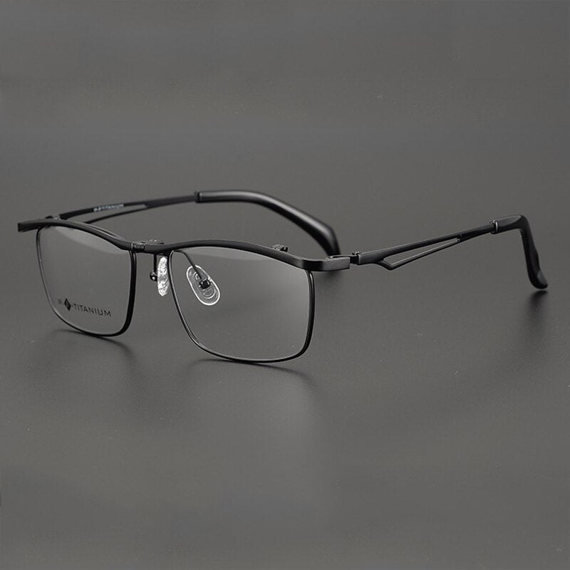 Gatenac Unisex Full Rim Square Titanium Flip Up Frame Eyeglasses Gxyj752 Full Rim Gatenac Black