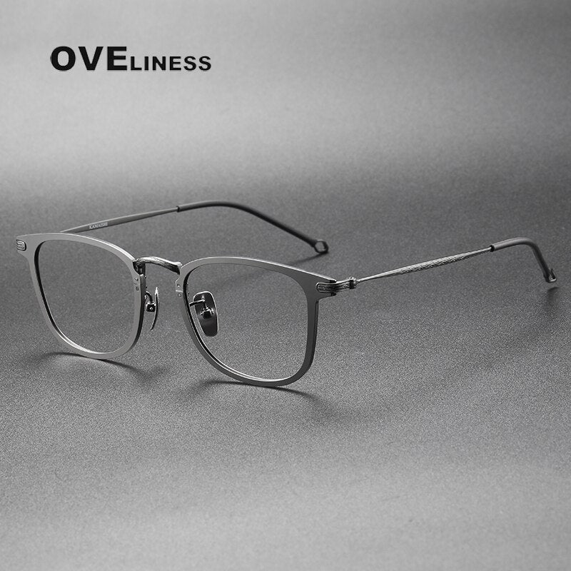 Oveliness Unisex Full Rim Square Titanium Eyeglasses 88009 Full Rim Oveliness gun