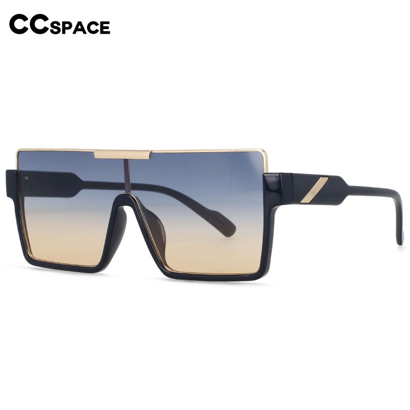 CCSpace Unisex Oversized Square One Lens Goggle Resin Frame Sunglasses 53820 Sunglasses CCspace Sunglasses   