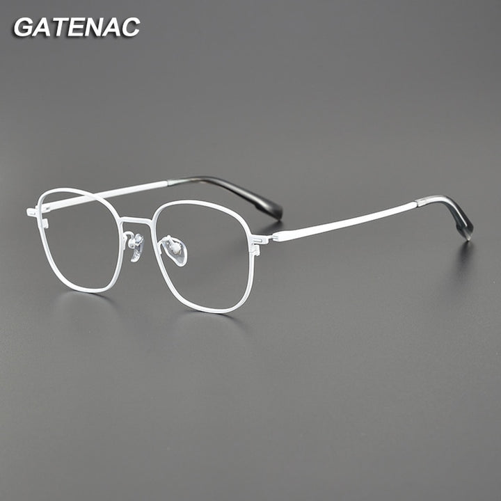 Gatenac Unisex Full Rim Square Titanium Eyeglasses Gxyj1118 Full Rim Gatenac