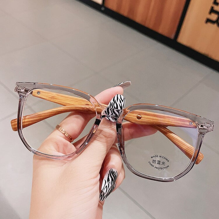 CCspace Unisex Full Rim Big Polygon Square Tr 90 Titanium Eyeglasses 55580 Full Rim CCspace China ClearPurple