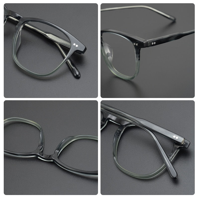 Gatenac Unisex Full Rim Round Square Acetate Eyeglasses Gxyj963 Full Rim Gatenac