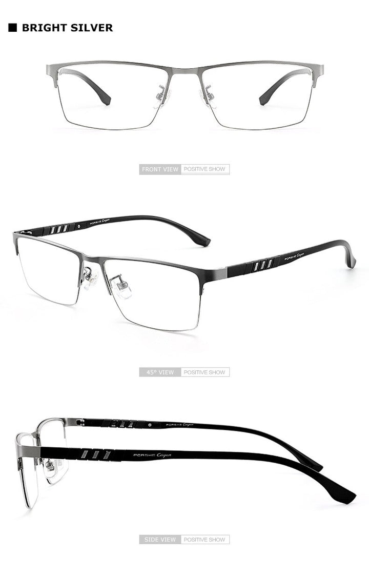 Chashma Unisex Semi Rim Stainless Steel Frame Eyeglasses Semi Rim Chashma