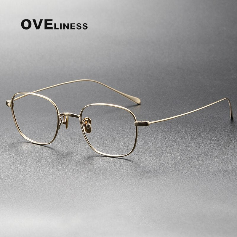 Oveliness Unisex Full Rim Square Titanium Eyeglasses Gws199 Full Rim Oveliness gold