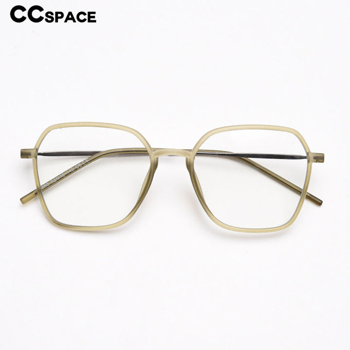 CCspace Unisex Full Rim Polygon Tr 90 Titanium Eyeglasses 54546 Full Rim CCspace
