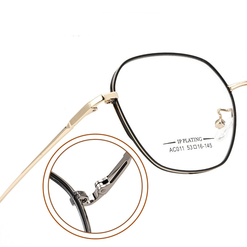 Yimaruili Unisex Full Rim Polygon Square Alloy Frame Eyeglasses AC011 Full Rim Yimaruili Eyeglasses