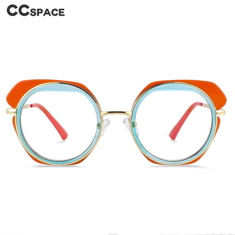 CCspace Unisex Full Rim Round Tr 90 Titanium Eyeglasses 54171 Full Rim CCspace