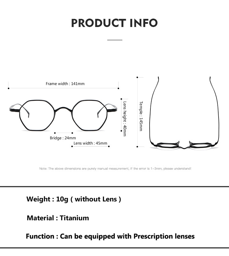 Oveliness Unisex Full Rim Irregular Round Titanium Eyeglasses Ol1y52 Full Rim Oveliness