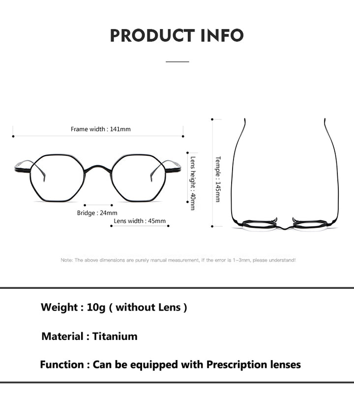 Oveliness Unisex Full Rim Irregular Round Titanium Eyeglasses Ol1y52 Full Rim Oveliness