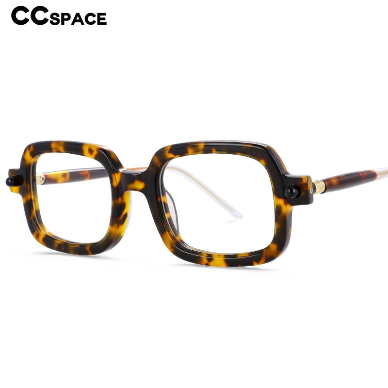 CCspace Unisex Full Rim Square Acetate Frame Eyeglasses 54163 Full Rim CCspace