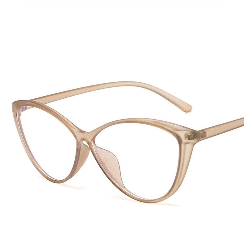 CCspace Unisex Full Rim Cat Eye Tr 90 Eyeglasses 55533 Full Rim CCspace China MilkTea