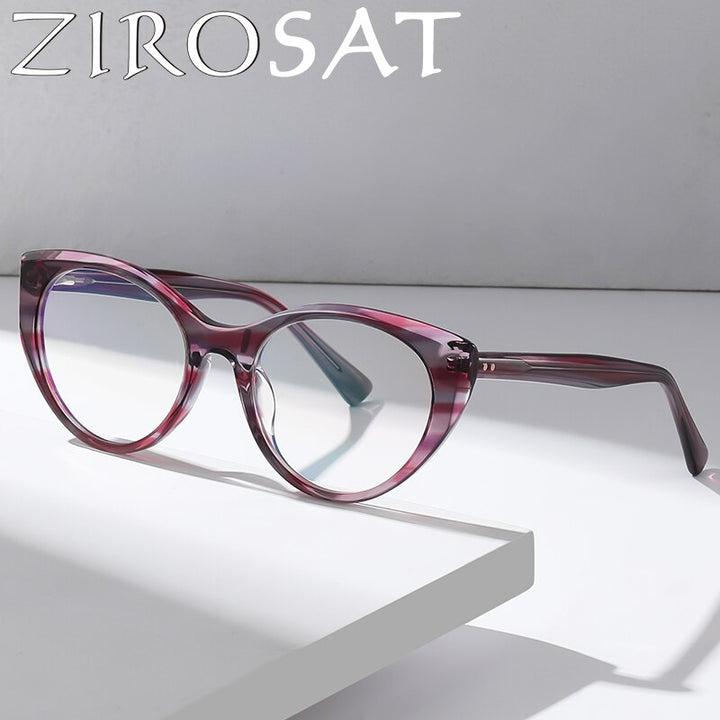 Zirosat Women's Full Rim Cat Eye Acetate Eyeglasses 8816 Full Rim Zirosat