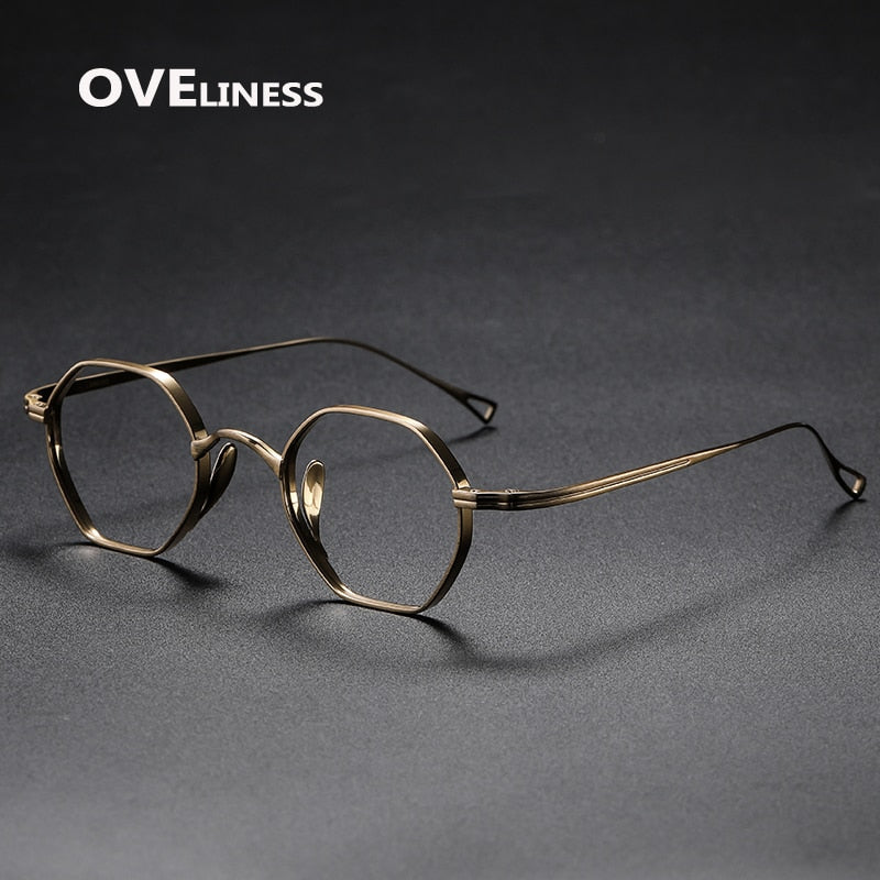 Oveliness Unisex Full Rim Irregular Round Titanium Eyeglasses Ol1y52 Full Rim Oveliness